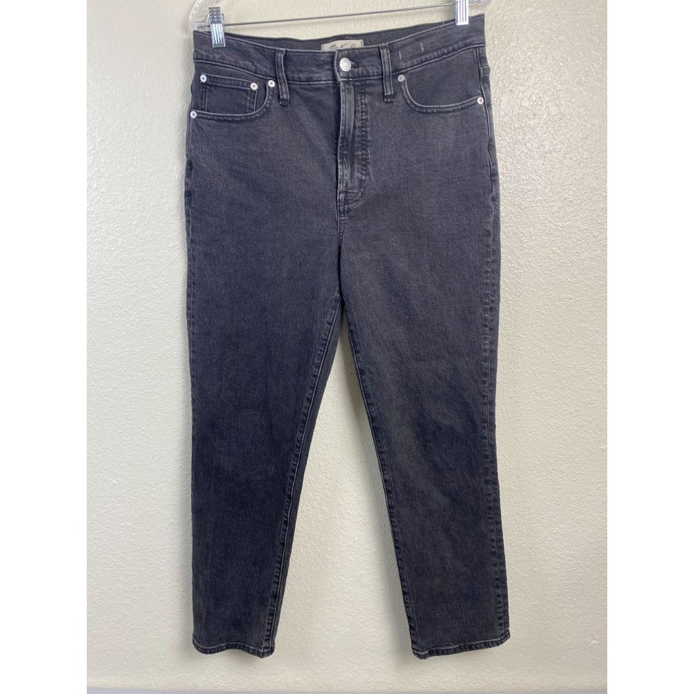 Madewell The Perfect Vintage Jean Womens size 29 Black Straight Leg High Rise